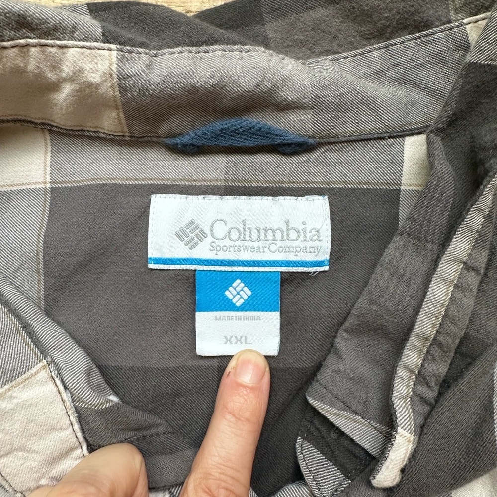 Columbia Flannel Shirt Mens XXL Black Plaid Casual Long Sleeve Outdoors Workwear - Picture 2 of 9